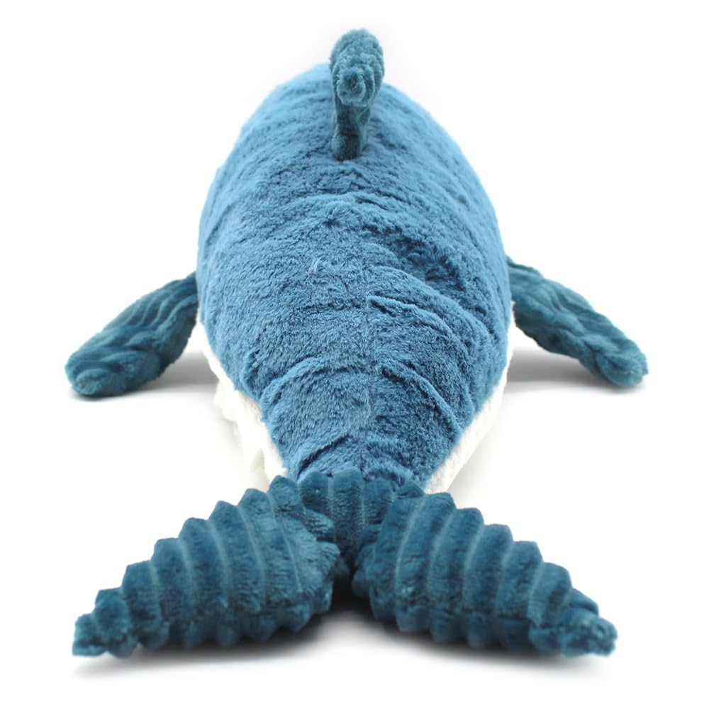 Les Déglingos - PTITPOTOS – Tofou der Delfin Mama Baby – Plüschtier sehr weich Geburt – Blau – 54 cm