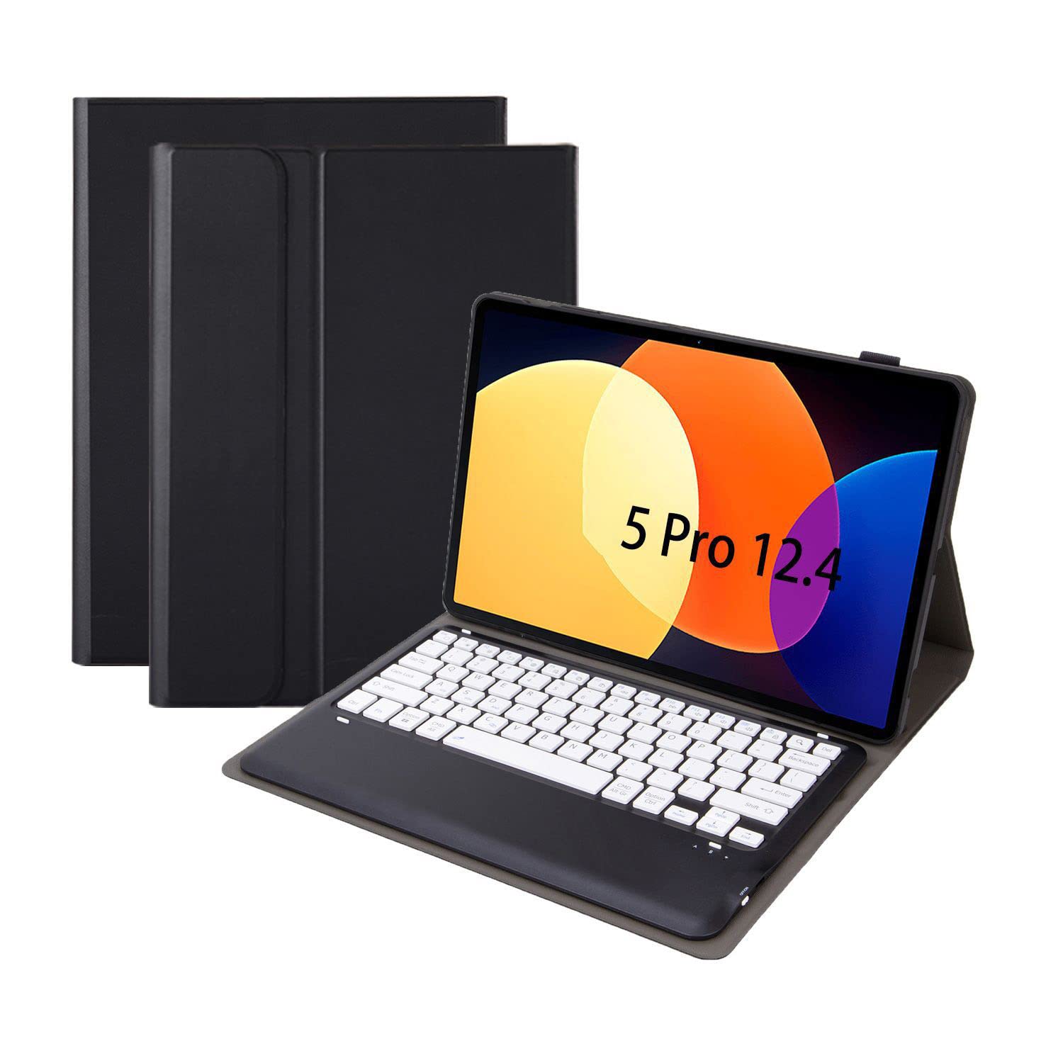 Etui na klawiaturę do Xiaomi pad Pro 12,5 cala, odłączana klawiatura bezprzewodowa, miękka tylna obudowa TPU, czarna