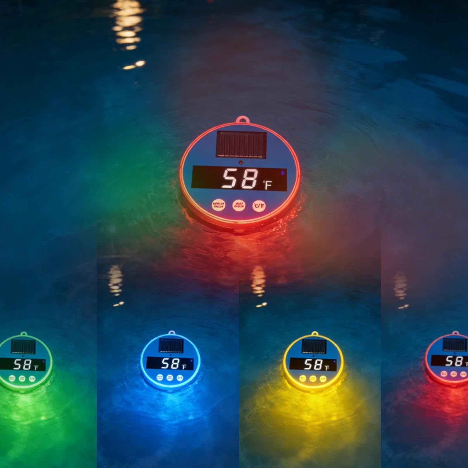 Termometro Piscina Digitale Solare Display LCD Di Precisione Digitale | Monitor Temperatura Laghetto Con Grandi Numeri Per Laghetto Spa Bagno Freddo Casa Esterno Giardino