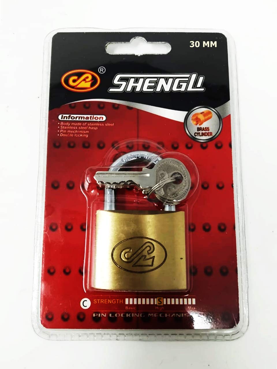 Excel Impex Brass Padlock with Keys Outdoor & Indoor Use| Tackle Boxes| lockers| Gates| Storage Locks- 30mm with 3 Keys