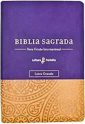 Bíblia NVI, Couro Soft, Roxo e Amarelo, Letra Grande, Com Espaço para Anotações, Leitura Perfeita