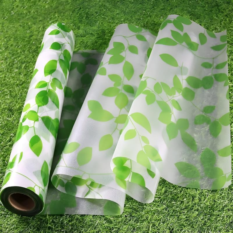 Image of Green Leaf Printed GlassFilm Window Film Window Sticker Glass stickerFor Privacy, Sun Control, Decor for Home, Office & Bathroom (16 Inch X 72 Inch)