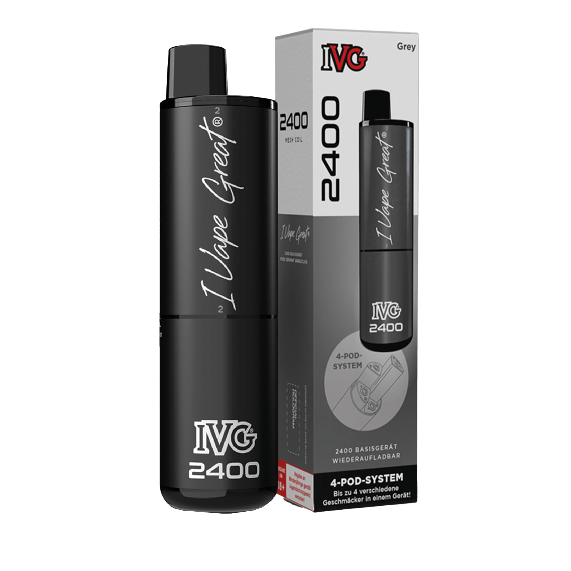 IVG 2400, 4 in 1 Pod System, 1000 mAh, 8 ml, Colour: Grey: Amazon.de:  Electronics & Photo