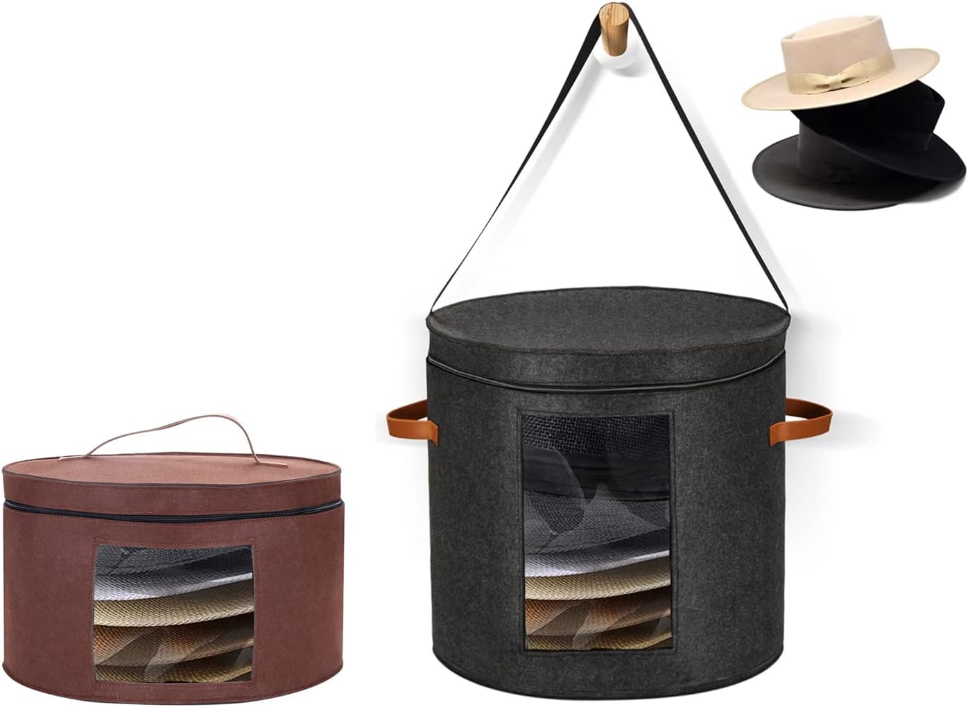 Munskine Hat Boxes for Women Storage & Men Foldable Hat