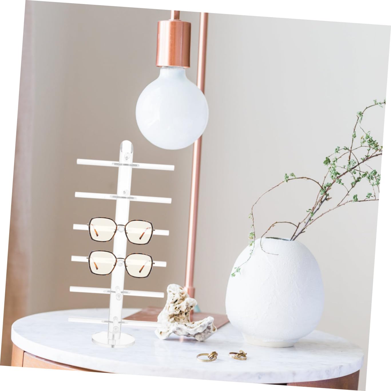 Espositore Porta Occhiali Da Sole in Acrilico 6 Strati Asta Da 25mm, Base Stabile Per Negozi e Esposizioni, Supporto Resistente e Smontabile Per Occhiali Da Lettura e Da Sole