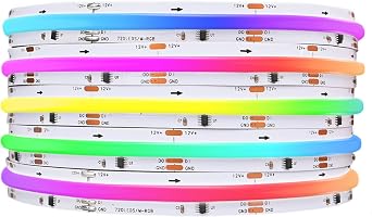 SPI COB RGBIC LED Strip Light FOB WS2811 إضاءة موحدة عالية الكثافة UL-Listed Dream Color Strip Light 720LEDs / m شريط LED قابل للتخفيت لغرفة غرفة النوم غرفة الألعاب في الداخل لا يوجد محول أو وحدة تحكم