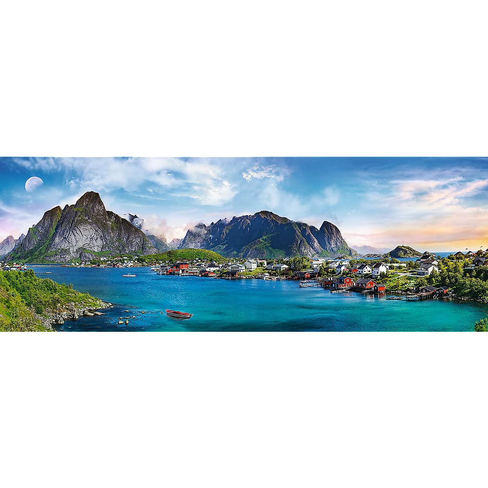 Trefl, Puzzle, Archipel des Lofoten, Norvège, 500 Pièces, Panorama, Qualité Premium, pour Adultes et Enfants à partir de 10 Ans