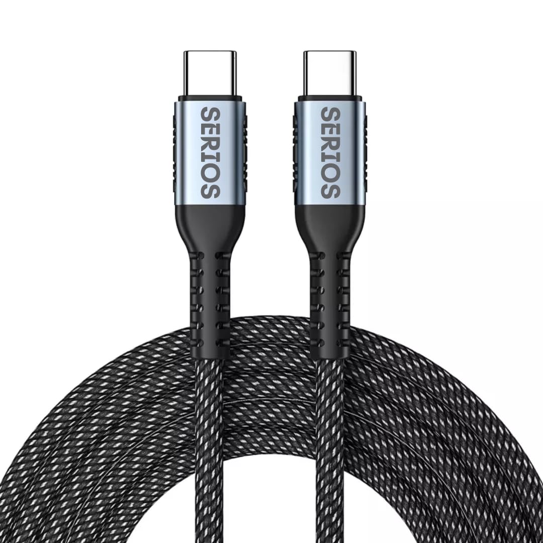 Serios PD C-Type to C-Type 5A 100W Nylon Superfast Charging Cable || Super High Charging with Nylon Strength || Recommended for Flagship Phones and High-end Devices || For all devices (B0C9F23NDG) Amazon Price History, Amazon Price Tracker