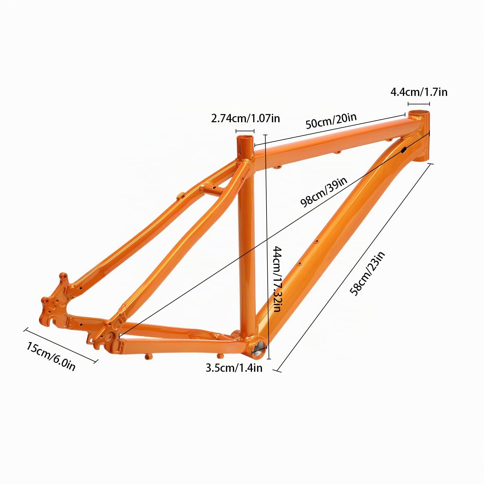 26 Zoll Garage Mountainbike-Rahmen,Alloy Bike Frame Set,Disc Bike Rahmen,Schwarz Disc Bike Rahmen (Orange) Sport & Freizeit