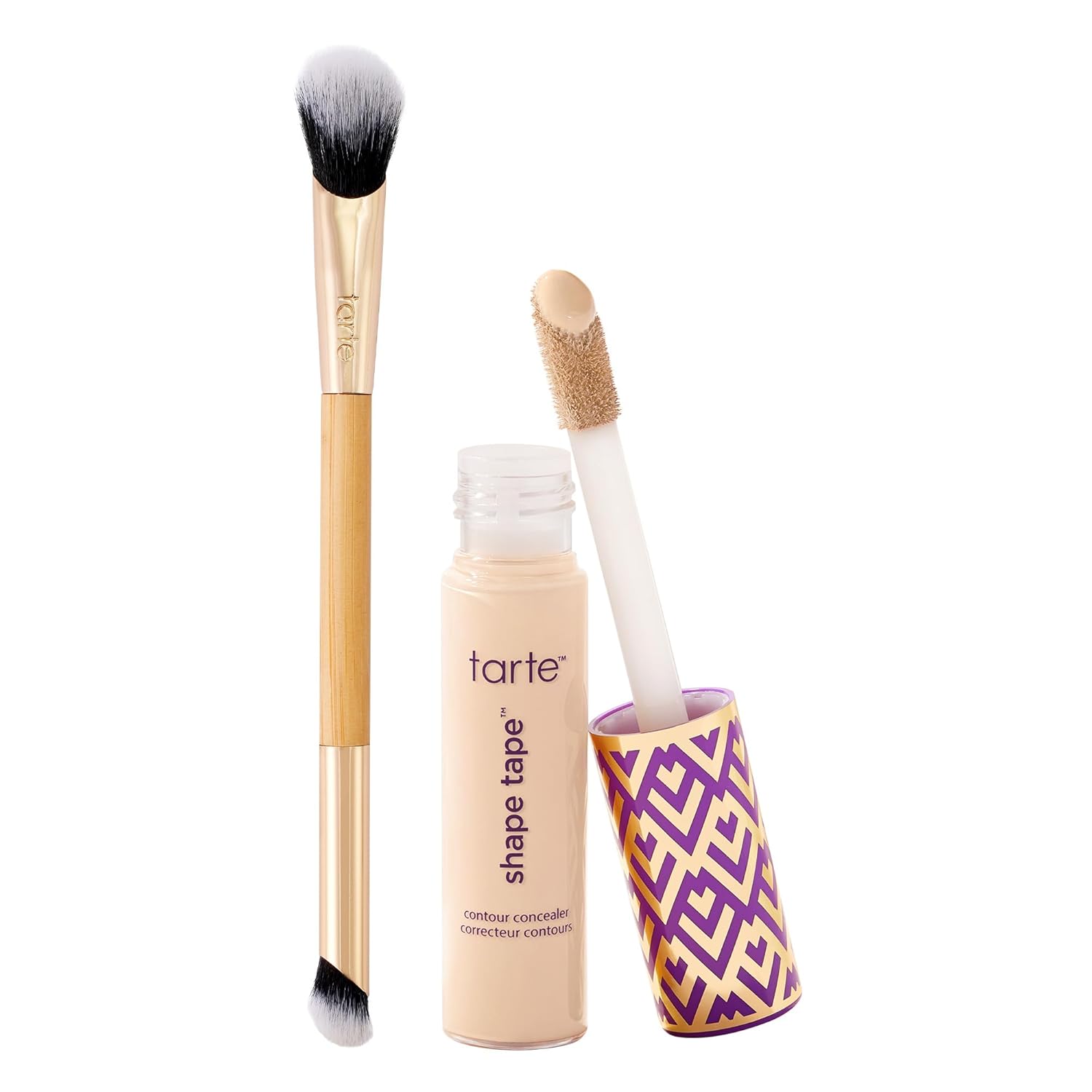 tarte shape tape concealer & brush – Instant Full Coverage for Under Eye, Dark Circles, Fine Lines, Redness & Discoloration, Dermatologist-Tested, Vegan, Cruelty Free