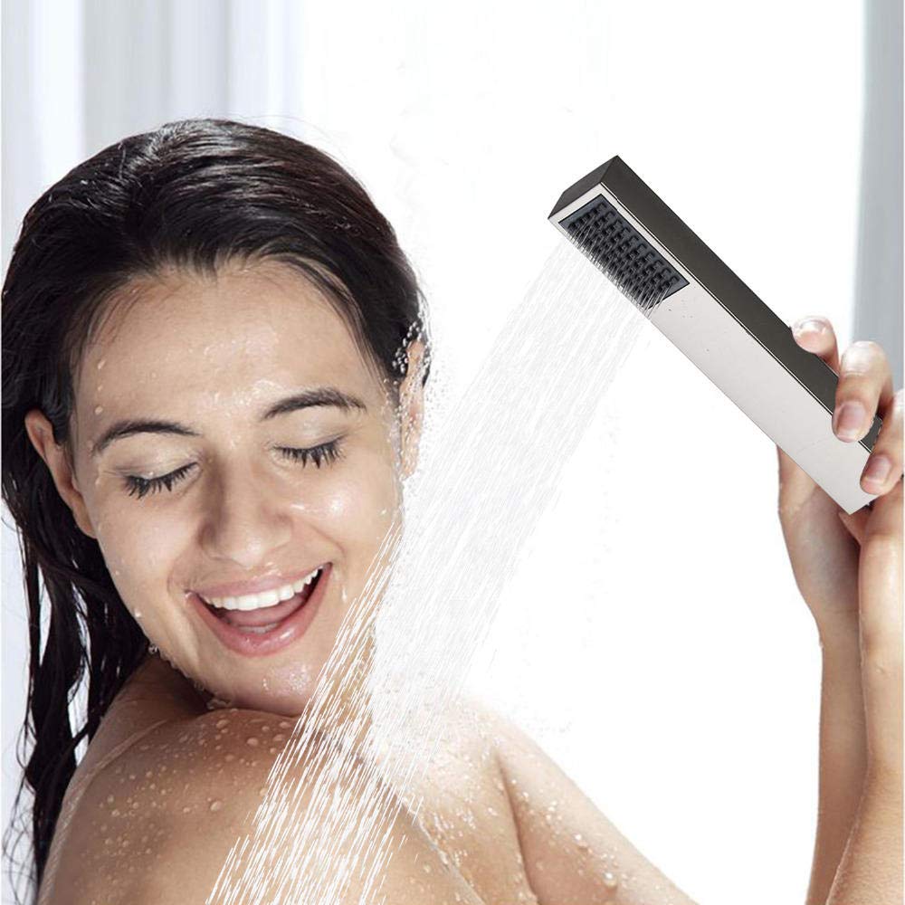 Rubinetto per doccia termostatico nero opaco per bagno Soffione doccia a pioggia Rubinetto per vasca da bagno a soffitto Miscelatore per vasca da bagno Set doccia a parete, soffitto 16 pollici, 3