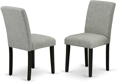 Miniatura 8 de East West Furniture AMAB3-LWH-02 - Juego de muebles de comedor de 3 piezas contiene una mesa de comedor redonda con pedestal y 2 sillas tapizadas de