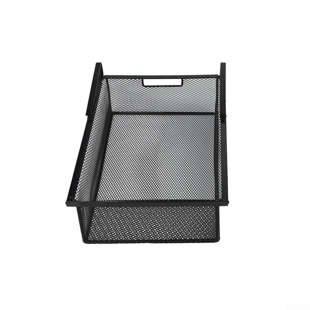 Organizador de armario colgante de acero negro, contenedor de almacenamiento sin herramientas para ropa interior, calcetines, accesorios, ahorro de espacio, extraíble de hasta 2,2 cm, barra de 38 x 25