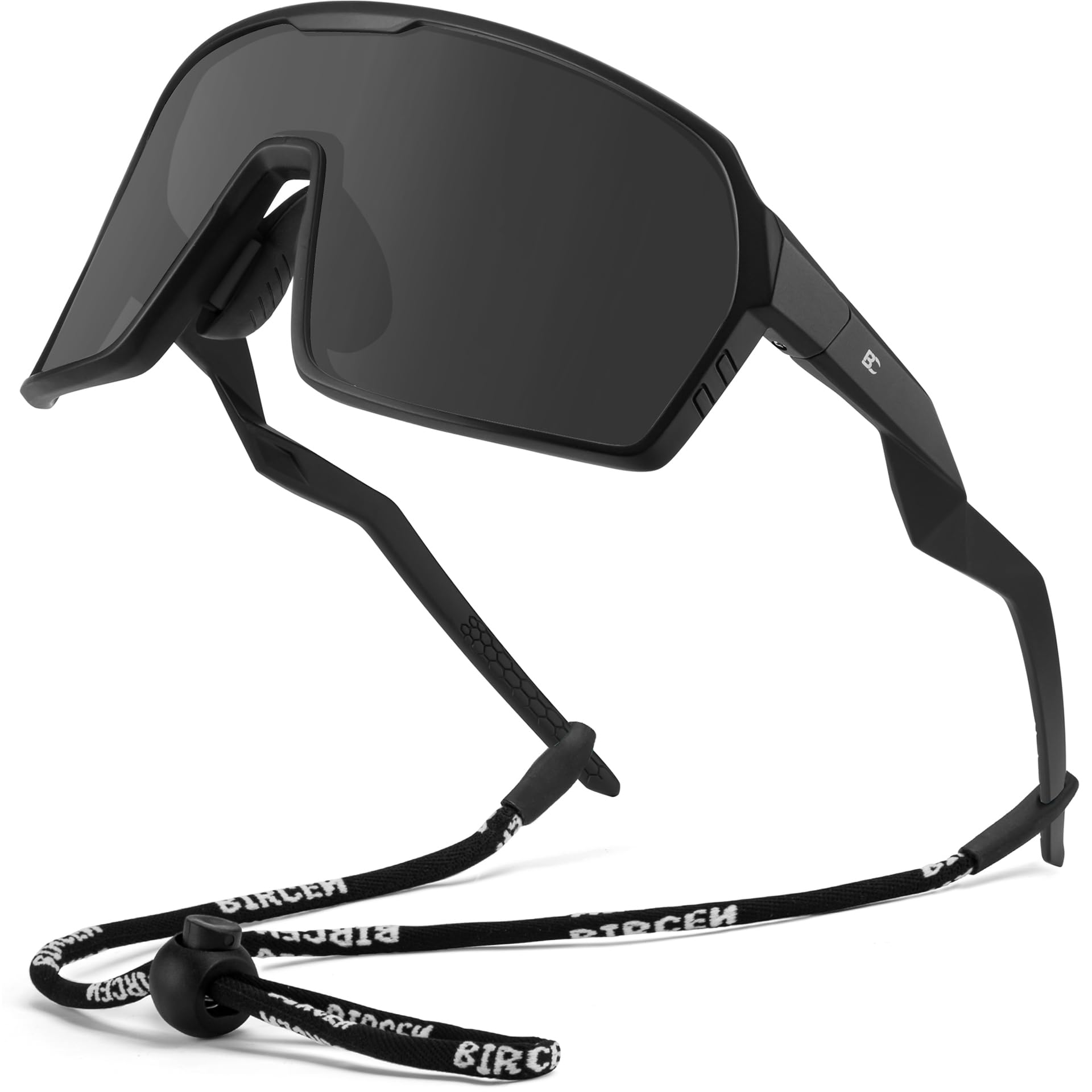 Bircenpro Sport Polarisiert Schnelle Brille: TR-90 Fahrradbrille Herren Damen UV400 Sportbrille Laufbrille für Fahrrad Ebike Laufen 25.7g