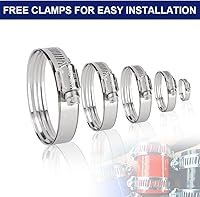 Vista 4 de PIT66 Kit de manguera de radiador de silicona, compatible con Impreza WRX GDA/GGA STi GDB/GGB EJ20 2002-2007 rojo con abrazaderas