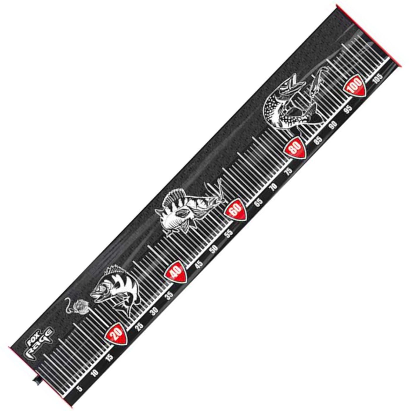 Fox Rage Fischmaßband 110 cm – Maßband, Fischmaßband, Scale, Messlatte: Aufrollbares Angelfischmaßband mit rotem Kopfteil
