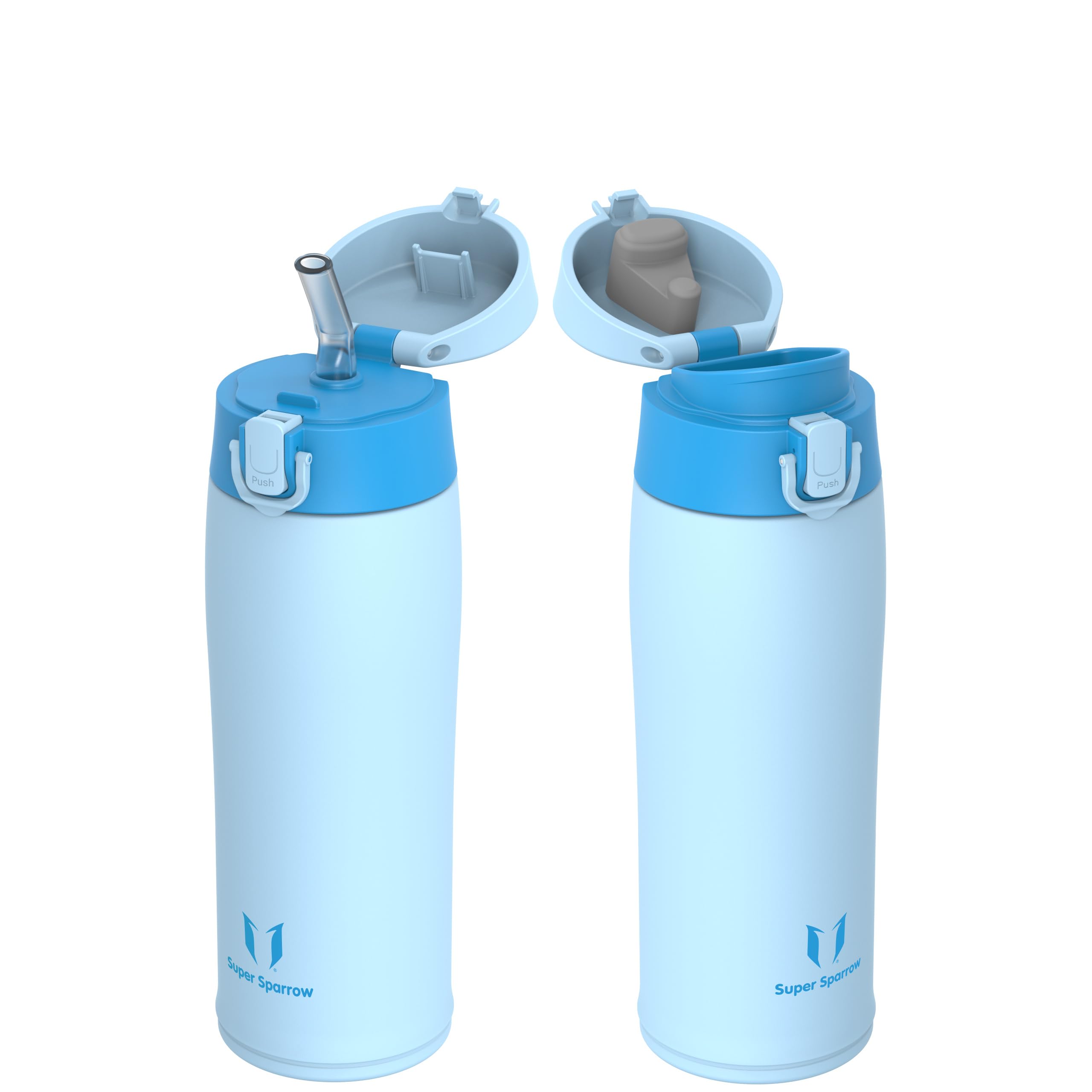 Super Sparrow Water Bottle Stainless Steel 18/8 - Travel Mug - 500ml - Insulated Metal Water Bottle - BPA Free - Leakproof Drinks Bottle