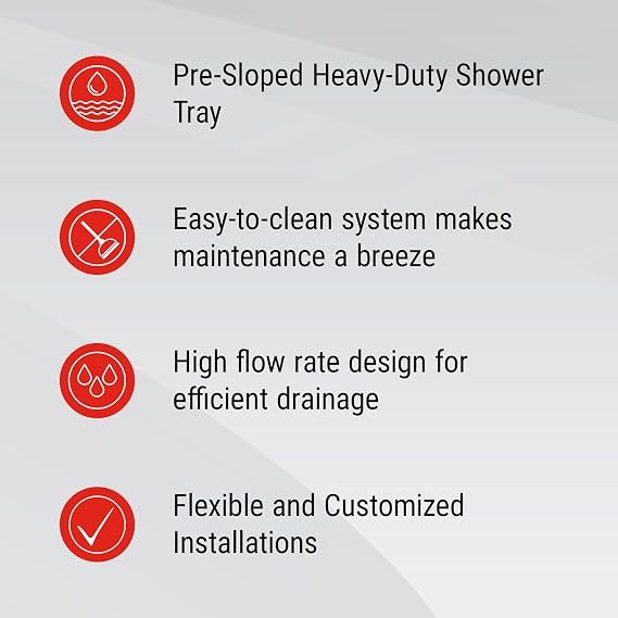 GURU USA SuperKit Square Shower Kit with Heavy Duty Tray, Water-Stop Membrane Roll, Hair Strainer, Bathroom Accessories Set without Drain, 48 x 72, Center Drain, PVC Connector