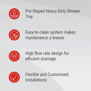 GURU USA SuperKit Square Shower Kit with Heavy Duty Tray, Water-Stop Membrane Roll, Hair Strainer, Bathroom Accessories Set without Drain, 48 x 72, Center Drain, PVC Connector