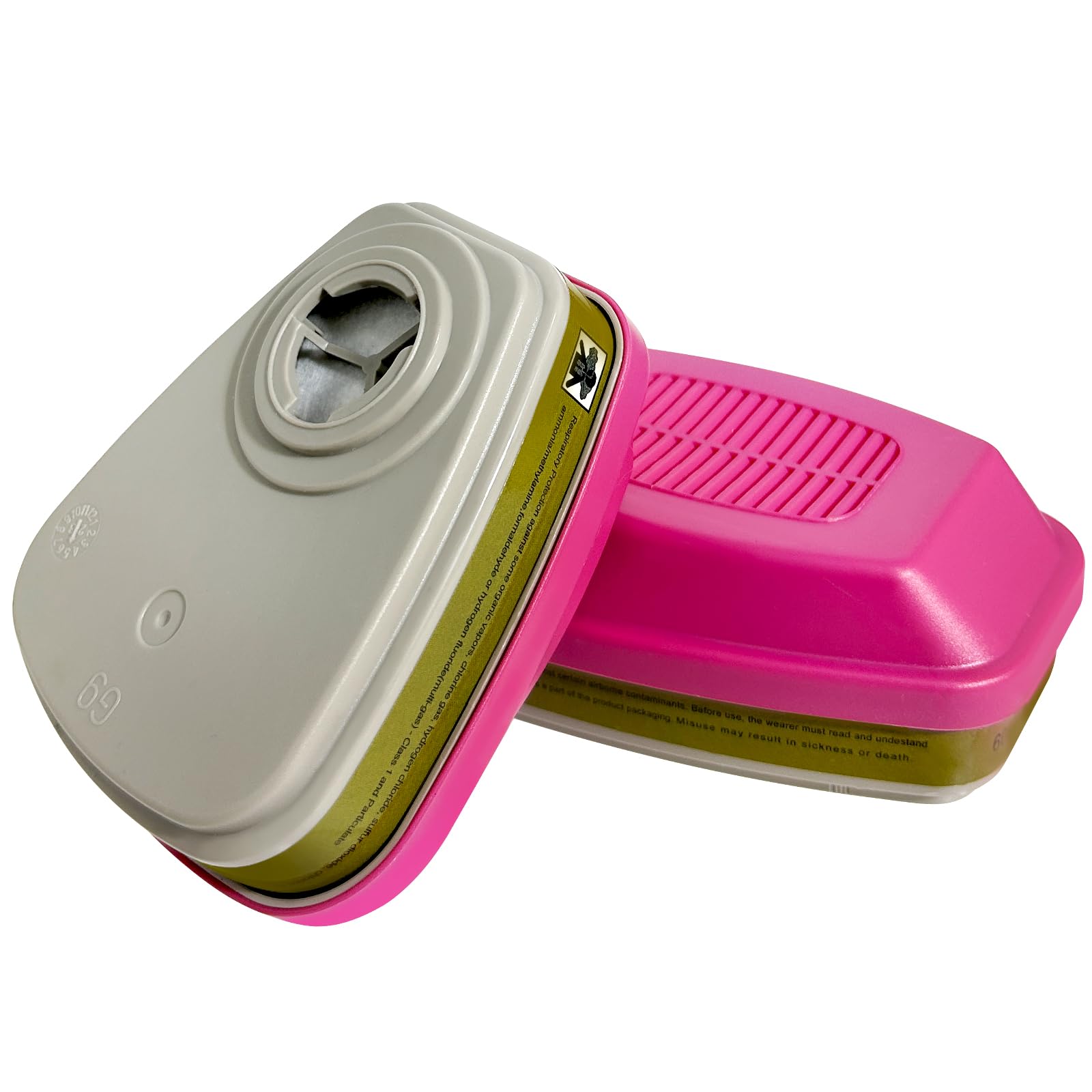 1 Pair 60926 Respirator Cartridges, 60926 Respirator Filters for Gas Mask, Protects Against Dust, Organic Vapors Gas and Pollen, Apply to 6100, 6200, 6502, 7501, 7502, 6800