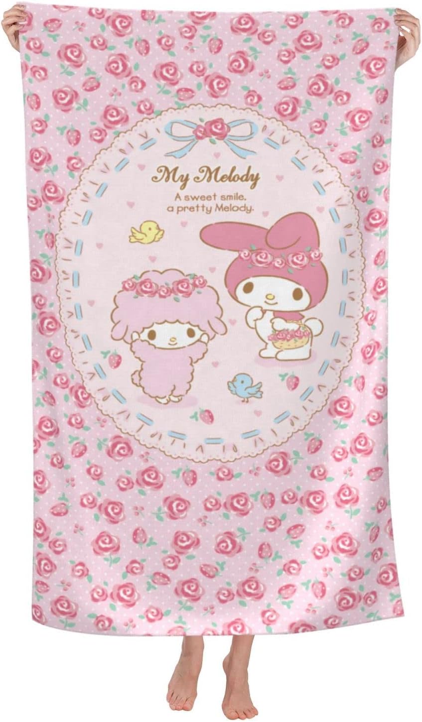 ORPJXIO Bath Towel Kuromi Anime My Melody Beach Towel Super