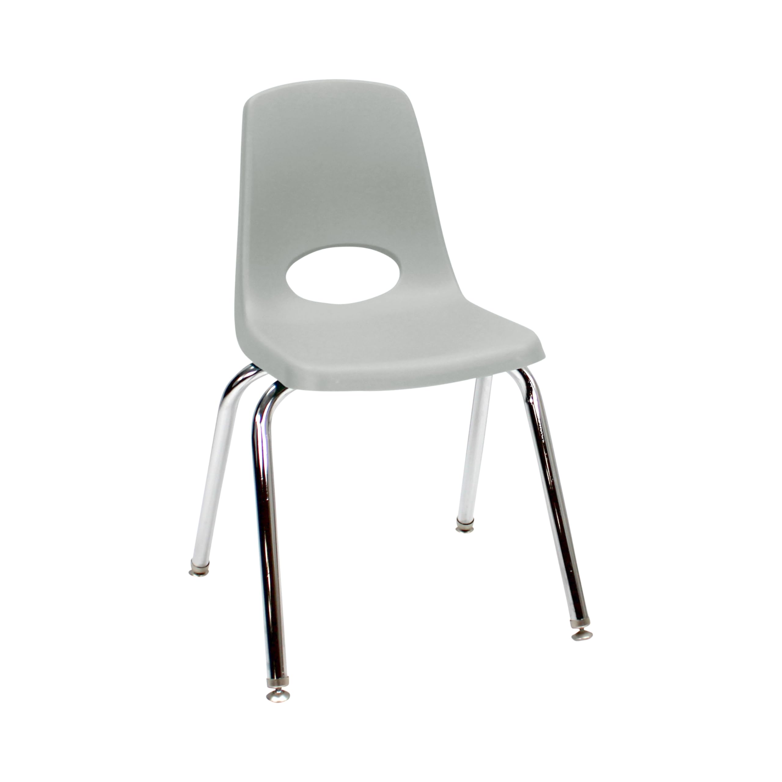 FDP 16" School Stack Chair,Stacking Student Seat with Chromed Steel Legs and Swivel Glides for Classroom, Homeschool or Office - Light Gray, 11560-LG