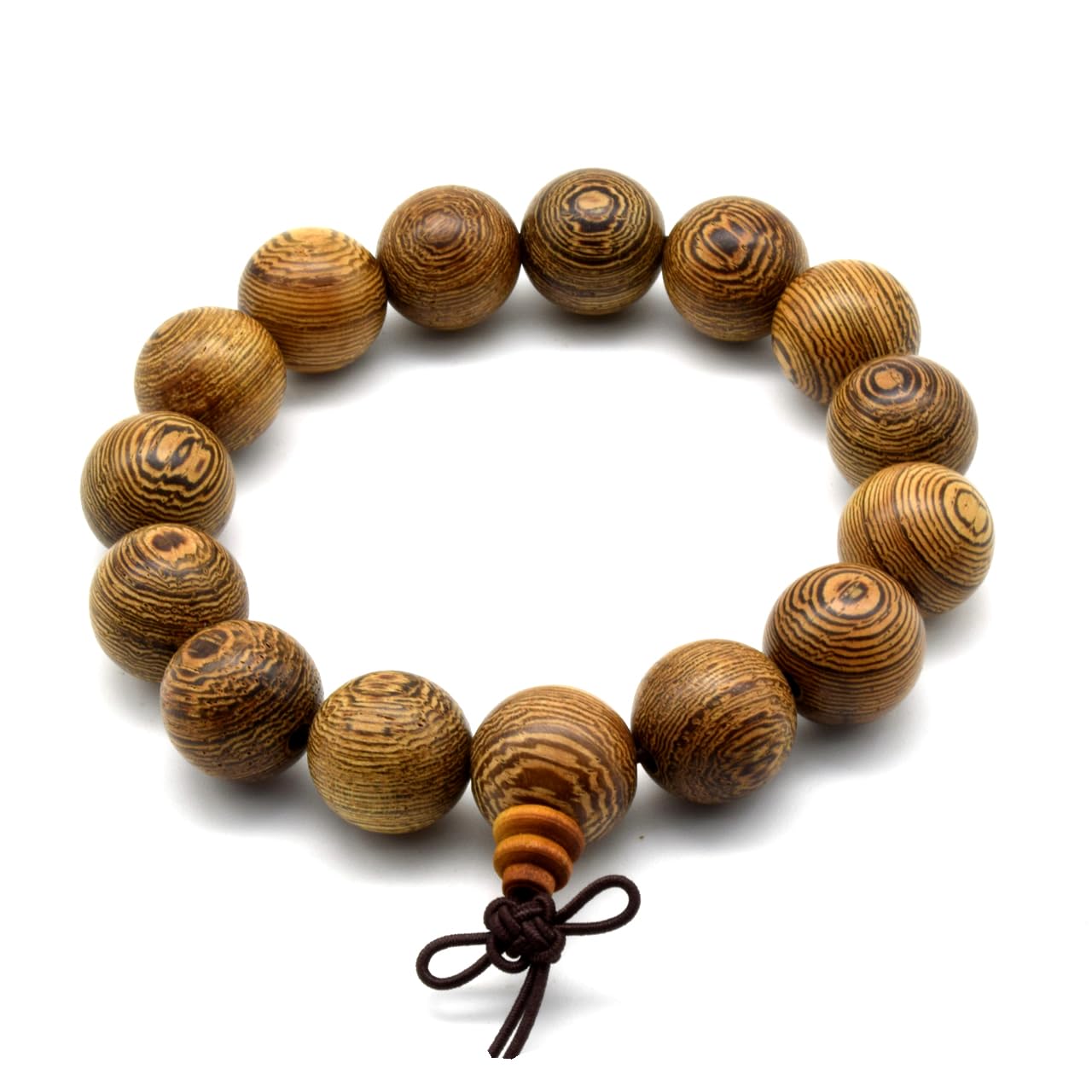 Unisex Naturalny Naszyjnik Mala z Drewna Wenge, Bransoletka z Koralików Modlitewnych, Medytacja Buddyjska Japa, Różaniec Mala, Koraliki do Jogi
