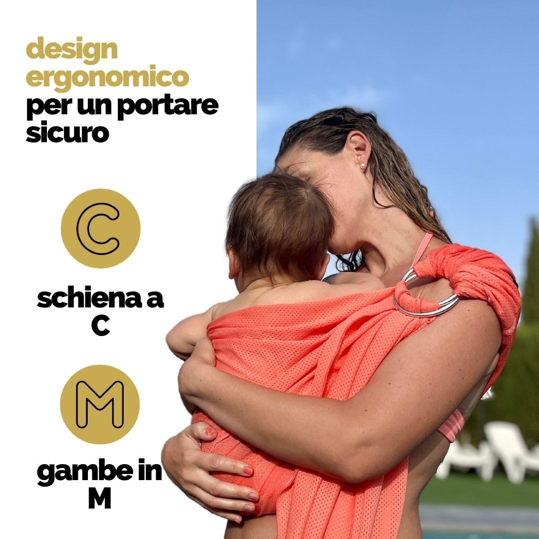 Amarsupiel | Bambino portatore d'acqua | Tracolla Baby Water | | ad asciugatura ultra rapida Marsupio ergonomico | Certificato | OEKOTEX Prodotto in Spagna.