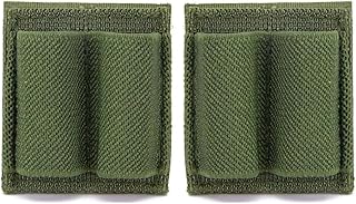 2 Pack Shotgun Shell Holder, Shotgun Shell Holder with Adhesive Backing Sticker, Convenient Gun Shell Stock Pouch for Side and Buttstock - Green - Generic