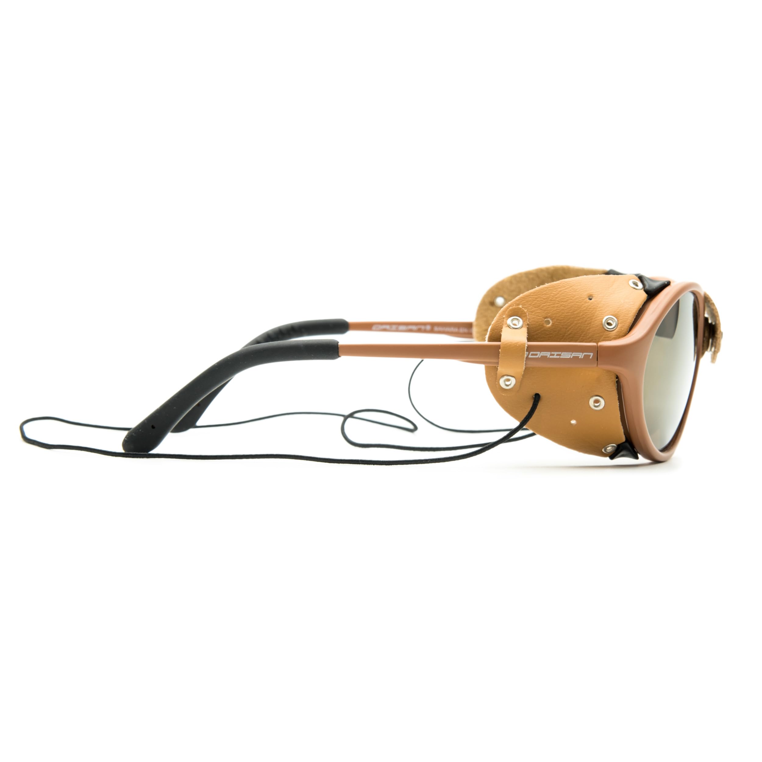 Lunettes d'expédition avec protection du nez et des côtés en cuir - Lunettes coupe-vent comme lunettes de plage, de glacier, de safari