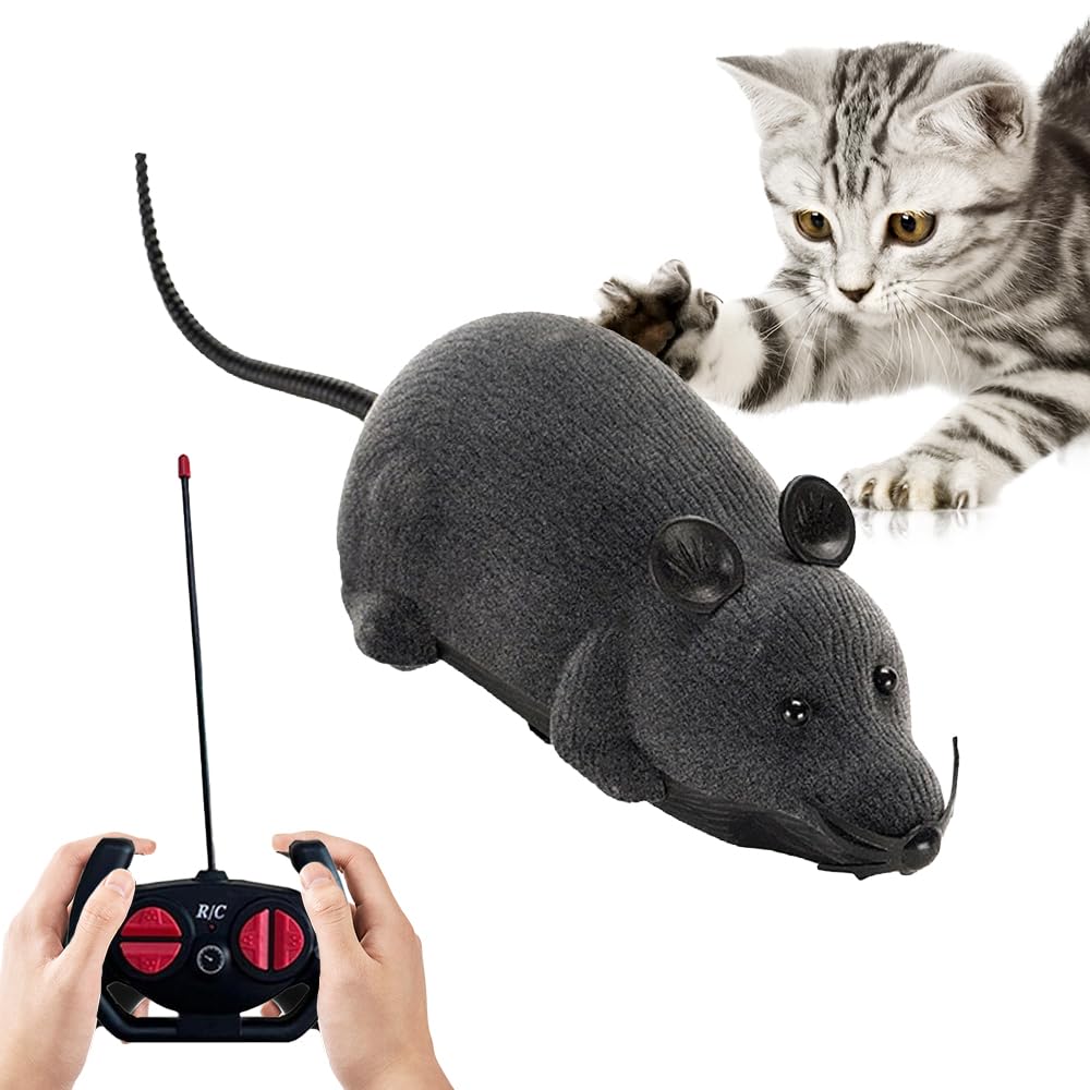 Katzenspielzeug Elektrisch Spielmaus, Maus Mit Fernbedienung, Fernbedienung Gefälschte Ratte, Realistisches Aussehen Rc Katzenspielzeug Für Katzenauslauf Und Gegen Langeweile