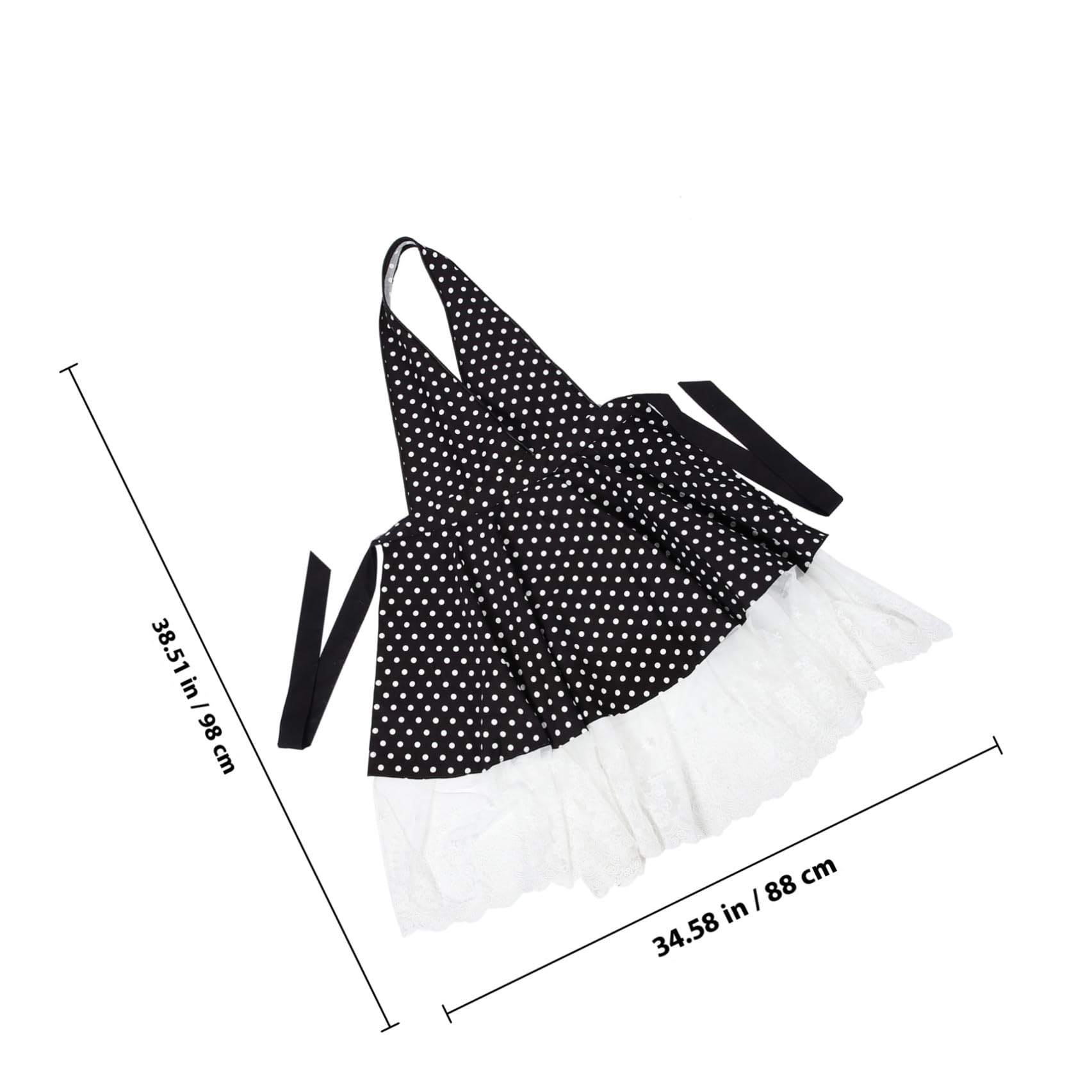 Delantal de Cocina de Tela Vintage para Mujer Diseño de Puntos Negros, Cómodo y Transpirable Adecuado para Domésticas y Hornear