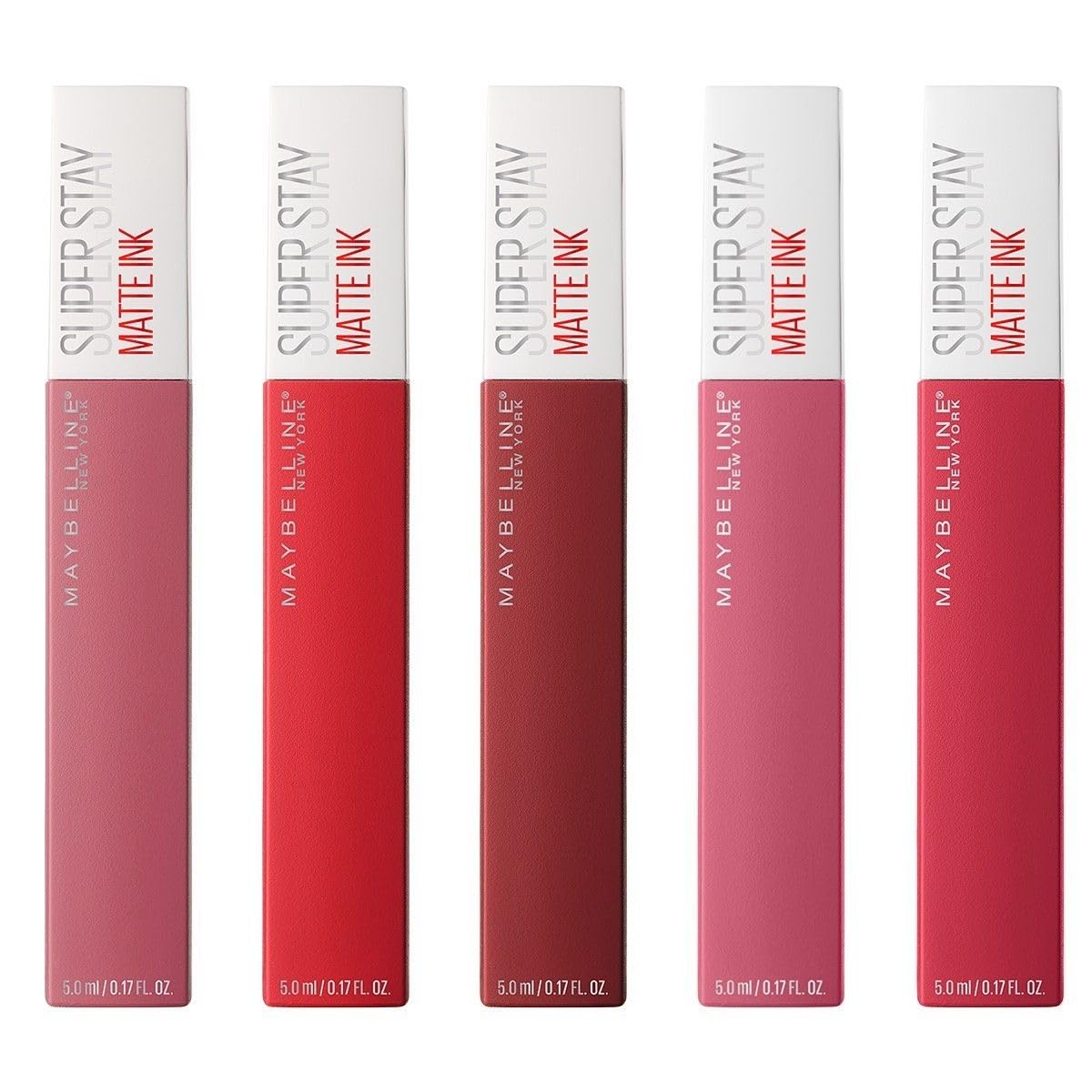 Maybelline 5 pack labiales liquidos matte larga duracion superstay matte maybelline, 193 grams, 253.12 milliliters, 5