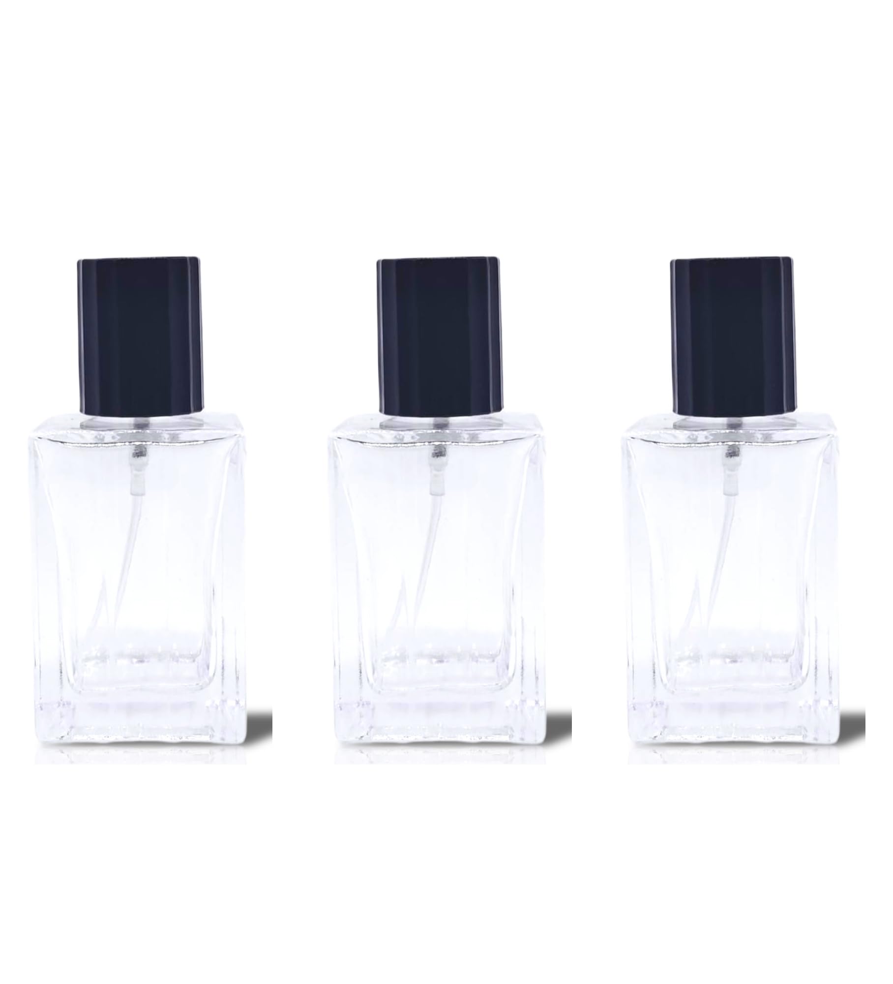 Hunky Dory 3pcs 30ml Empty Clear Glass Delicated Perfume Decant Spray Bottles with Metally Pump and Black Cap For DIY Perfume, Essential Oils, Rose Water, Travel Use-image-41