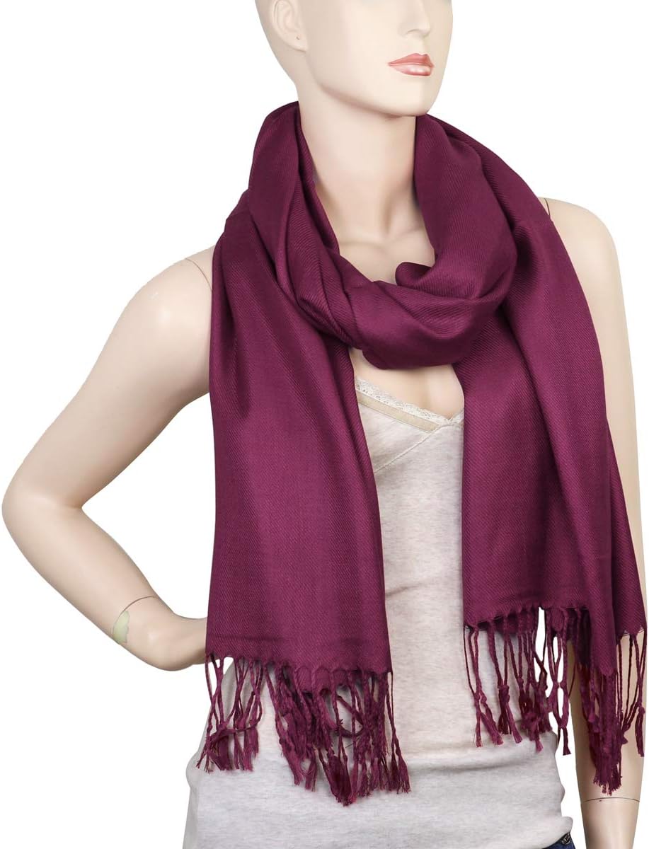 Falari Women's Soft Solid Color Pashmina Shawl Wrap Scarf Wedding Favors Bride Bridesmaid Gifts Evening Dress - Image 4