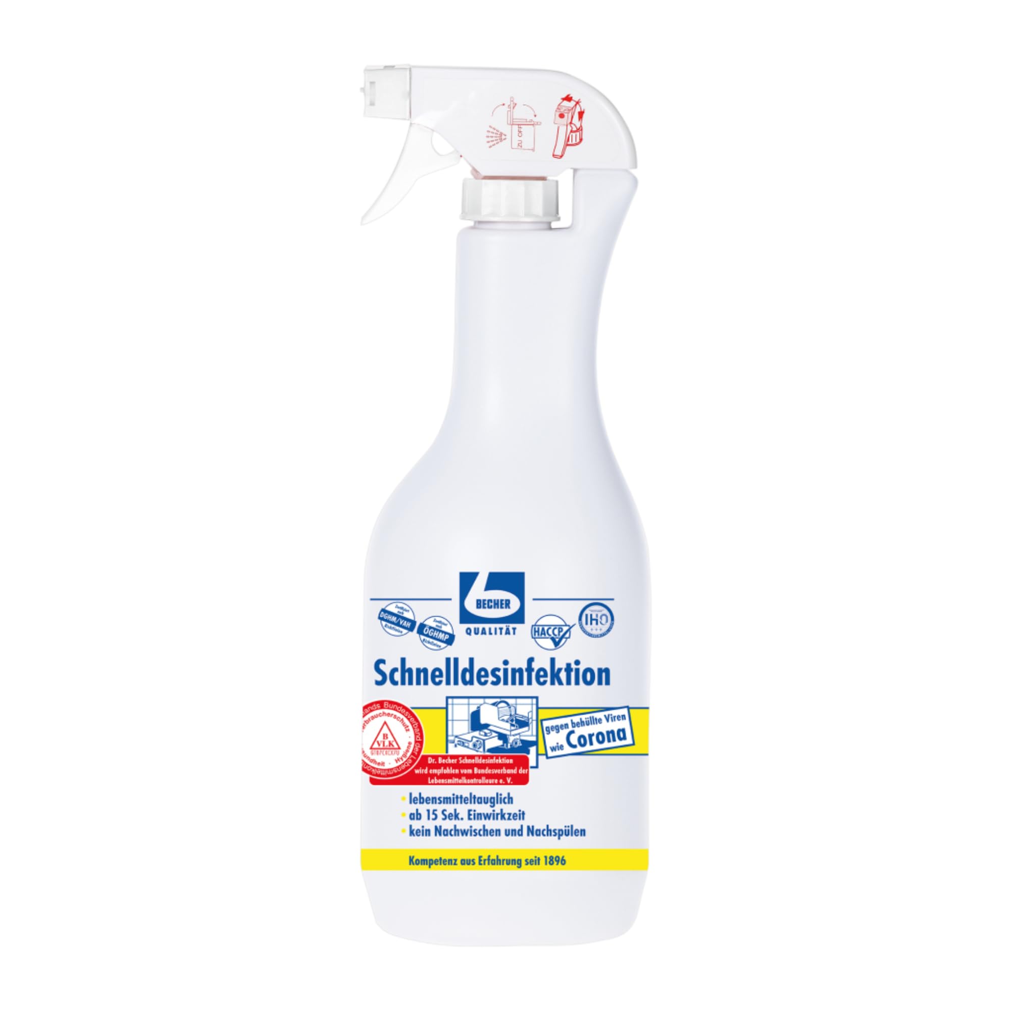 10x Dr. Becher Schnelldesinfektionsmittel - 1 Liter | Flasche (1 l)