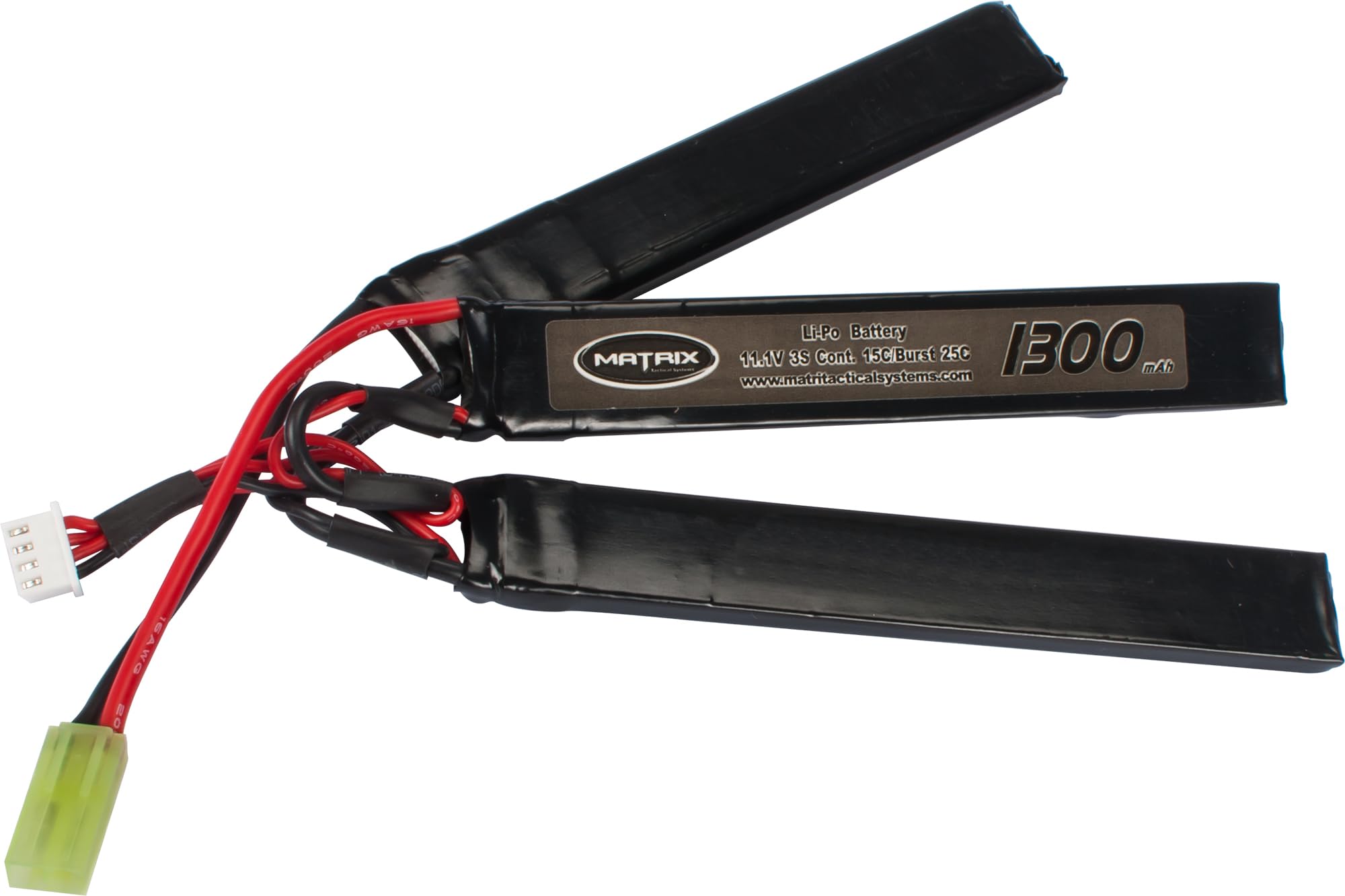 Evike Airsoft - Matrix High Performance 11.1V Butterfly Type Airsoft LiPo Battery (Model: 1300mAh - 15C / Small Tam)