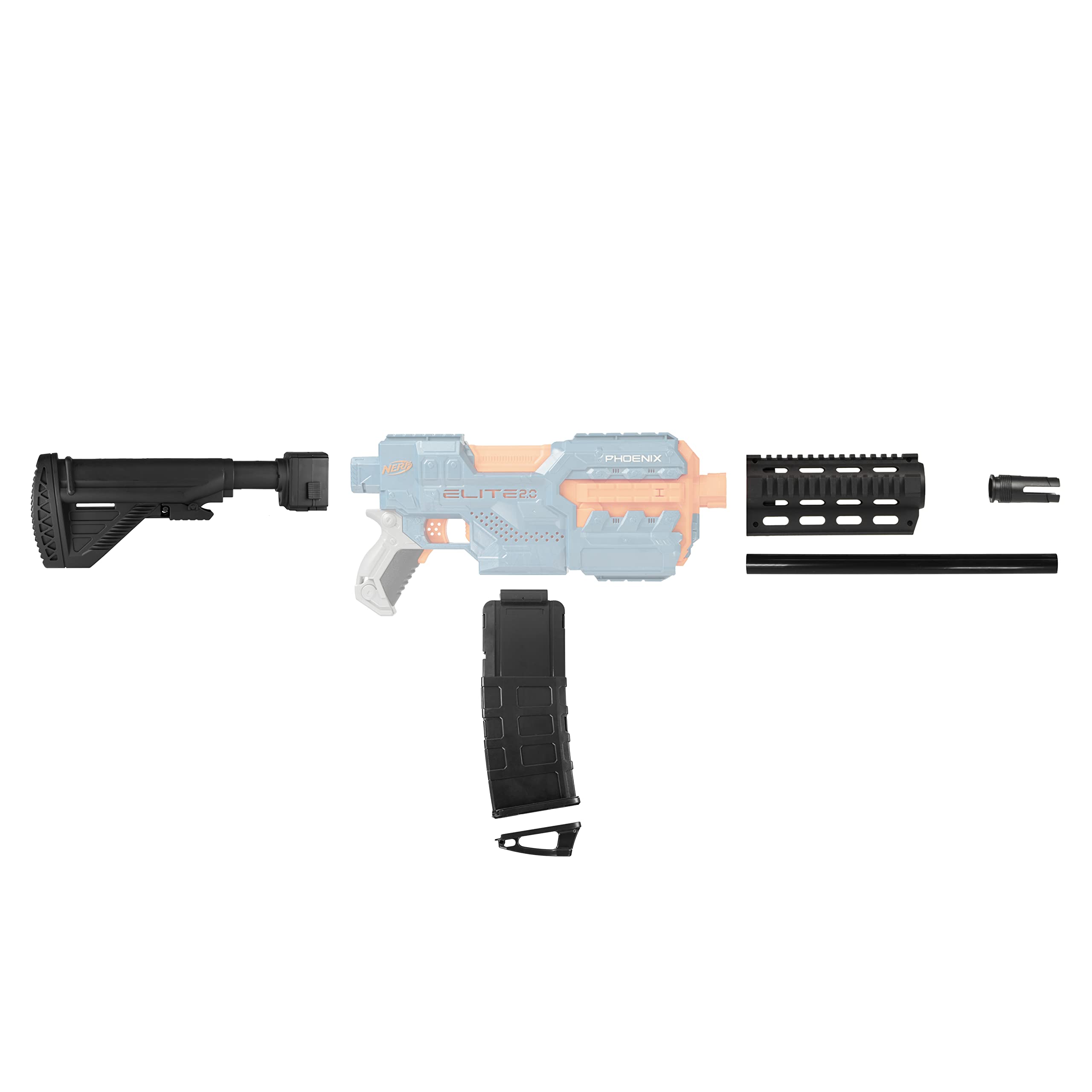 Kit di corpo M416 - Kit di aggiornamento mod per NERF N-Strike Elite Phoenix CS-6 e Stryfe - Set di 12 pezzi - nero - Modding e accessori per blaster