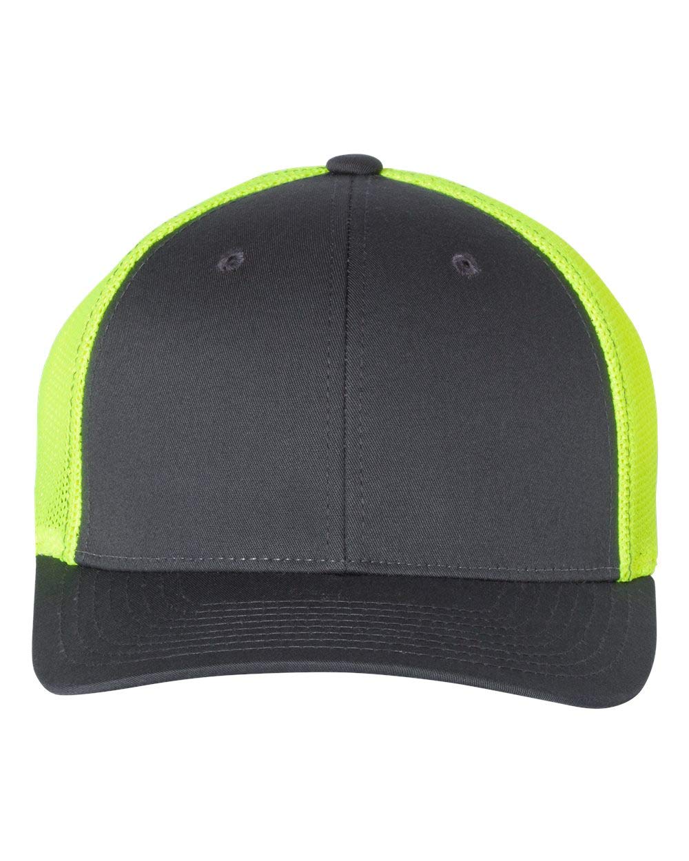 Richardson - Fitted Trucker with R-Flex - 110 - L/XL - Charcoal/ Neon Yellow