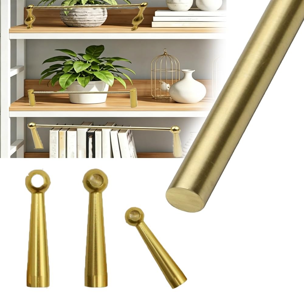 SVBVRFEEW Gold Shelf Guardrail Set Metal Gallery Rails Anti-Fall Railing Decorative Guard Fence 12 16 20 24 48 52in Aluminum Shelf Rail Cabinet Shelves Tipping Rod(Gold-a,32in/81.3cm)