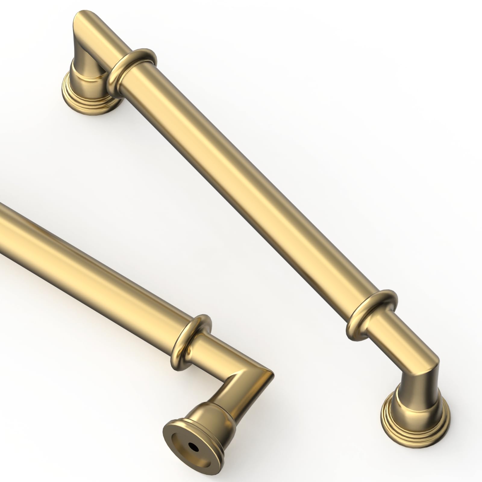 Asidrama Paquete de 10 manijas de gabinete de cocina de bronce champán de 5 pulgadas (128 mm), tiradores de gabinete, accesorios de gabinete de cocina para tiradores de cajones de armario