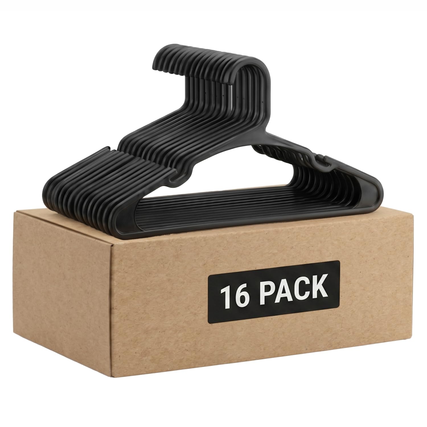 Soros Plastic Hangers for Clothes in Wardrobe - Cloth Hanger for Wall - Multipurpose Storage Hanging Set for Home, Dresses, Shirt, Tuxedo, Coats, Underwear, Pants, Suits (16 Pc, Black)-image-21
