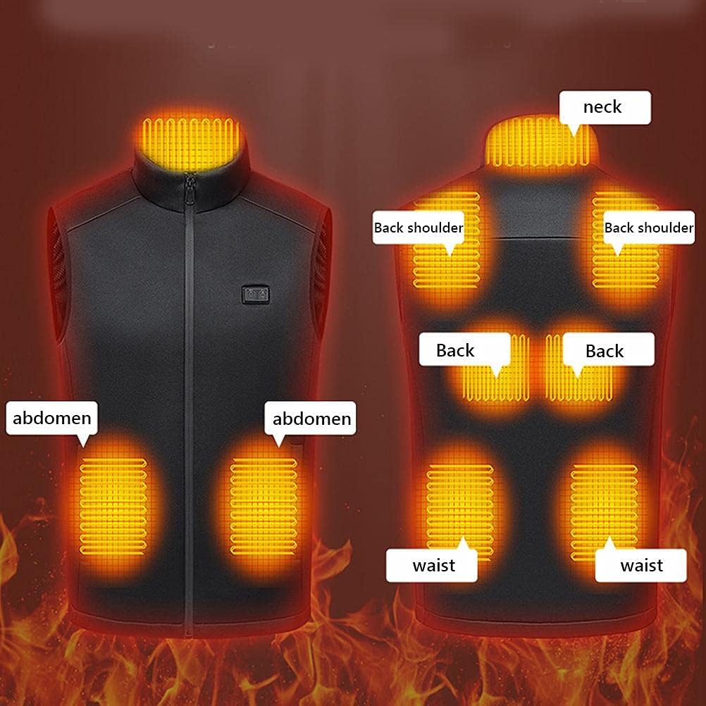 Keenso USB Heated Vest Dual Control, Windproof Warm Outdoor Sports Mountaineering, Winter (2