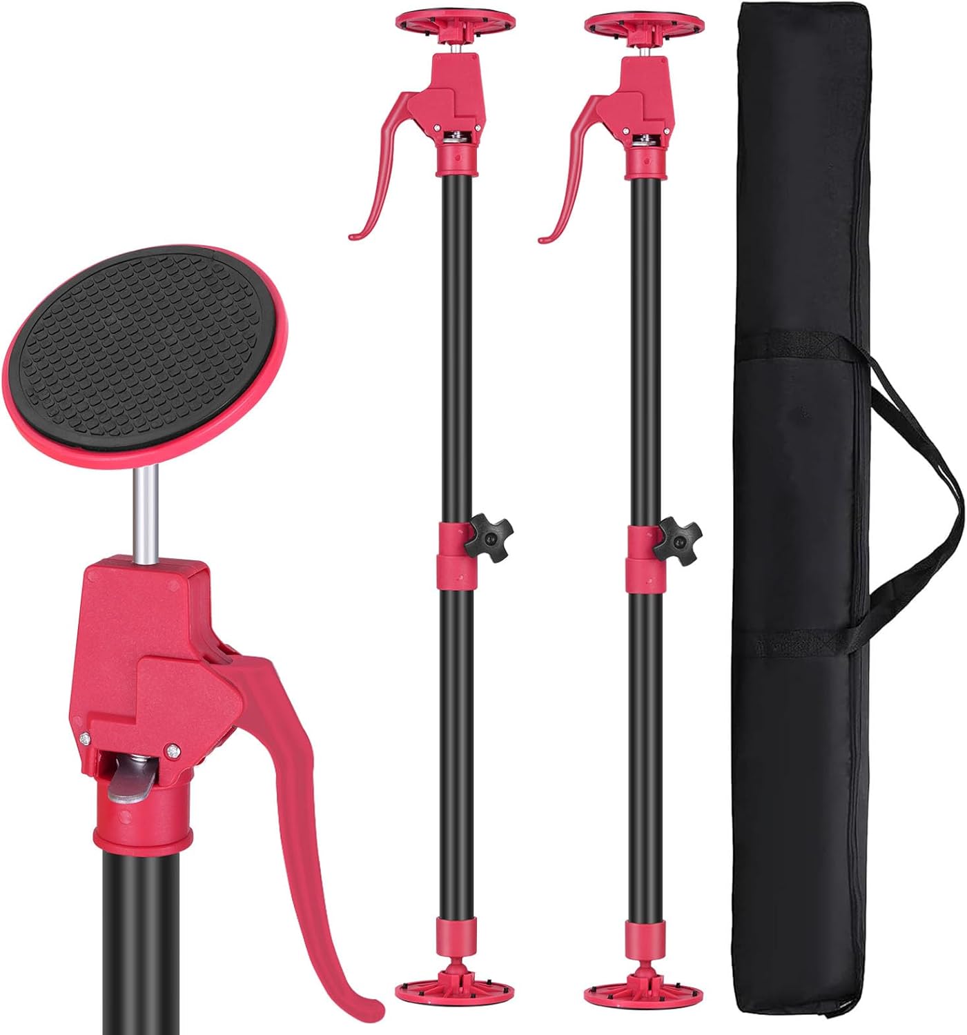 Cabinet Jacks for Installing Cabinets, Adjustable Support Pole 45.3" to 114.2" Premium Steel Support Rod, 3rd Hand Support System for Drywall Jack& Cargo Bars, 265 LB Capacity, 2 PCS 45.3" - 114.2" | 2PC