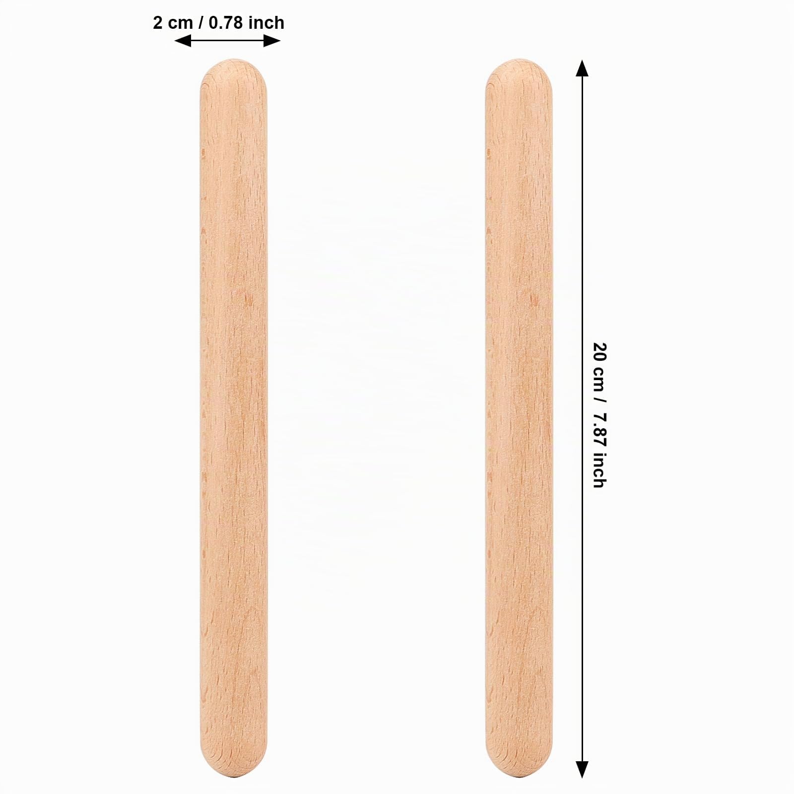 Lot de 40 bâtons de résonance en bois de 20 cm - Pour cours de musique, groupes, cadeaux de musicien