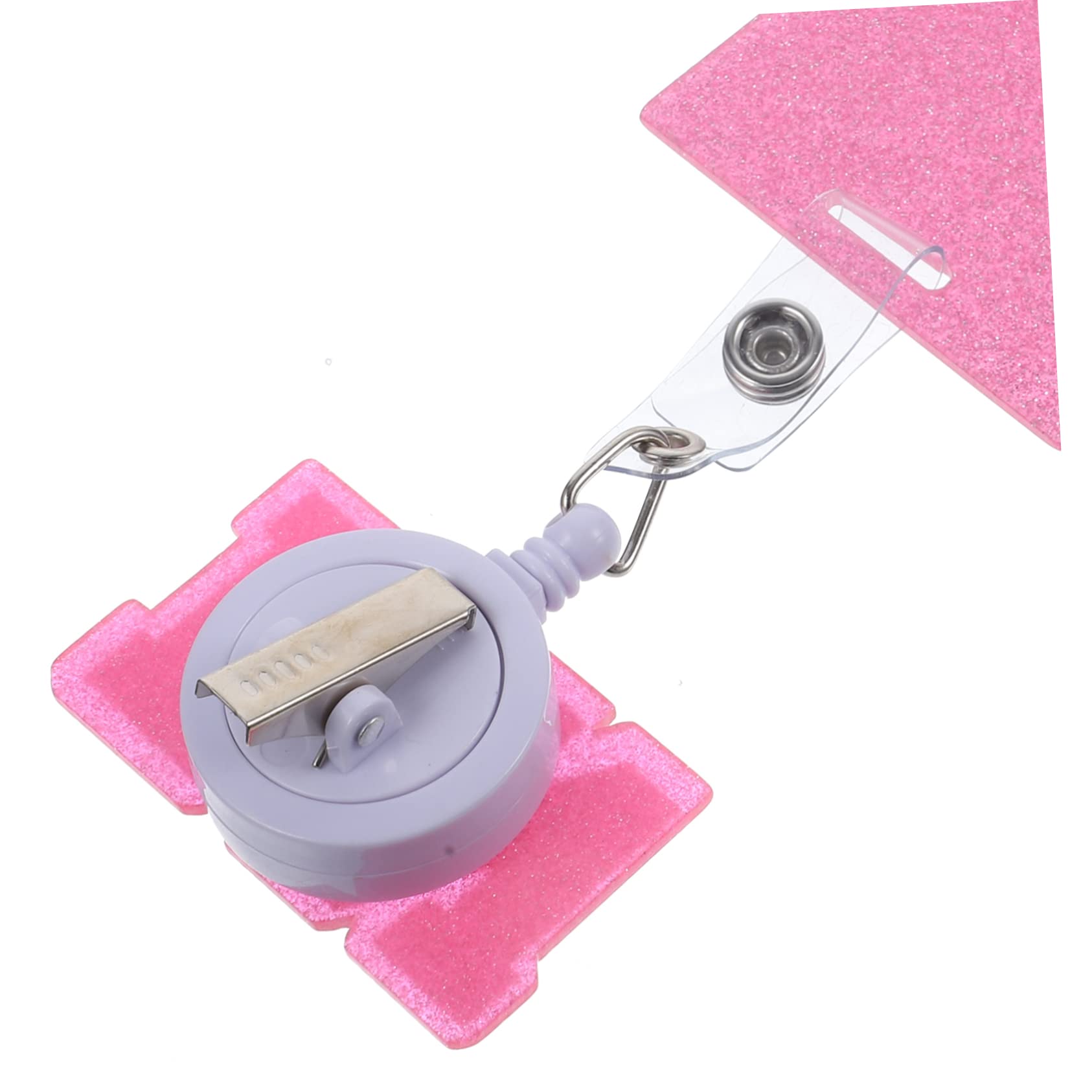 VILLCASE 5pezzi Portabadge Infermiere Glitter Acrilico Con Clip Retrattile Tesserino Accessorio Per e Personale Sanitario Design e