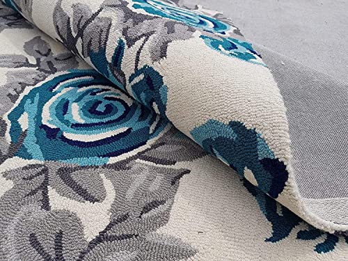 Image of Export Quality Handtufted Woolen Carpet for Living Room Bedroom & Hall - Color - Grey /Ivory - Size - 7 x 10 Feet