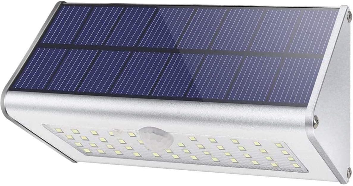 Luce solare da esterno 2024 Luce Fredda - IP65 impermeabili Faretti Solari 46 LED Luce Solare Esterno 4 Modalità con Sensore di Movimento 120° Lampada Solare da esterno