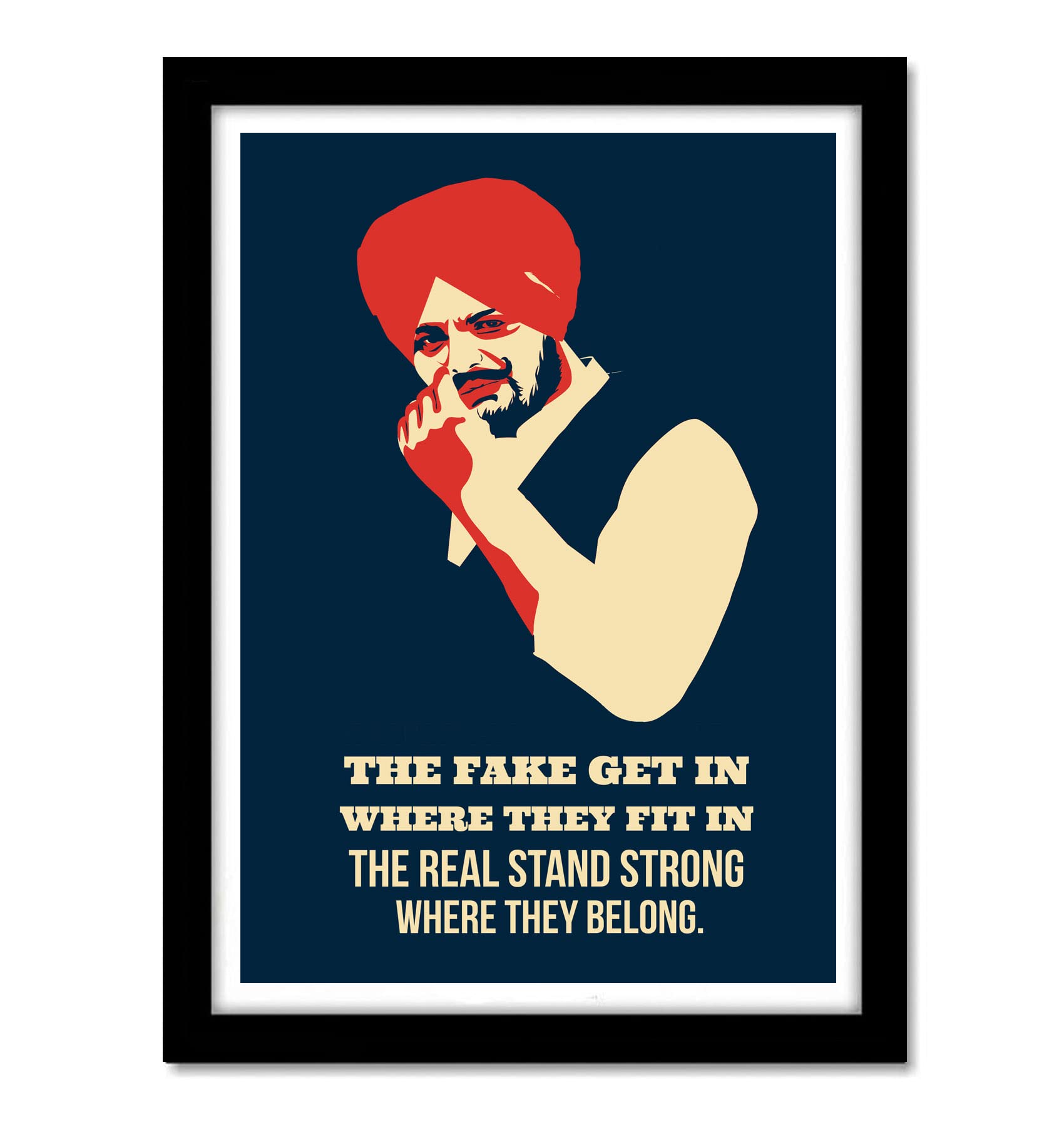 Good hope Punjabi Actor & Singer Moosewala2 Print Man Utd Framed Poster, multicolour, Print, 10inch x 13inch For Room Office Wall