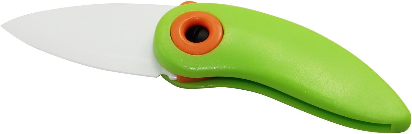 Kitchen Owl Portable Mini Folding Ceramic Fruit Knife (Green)